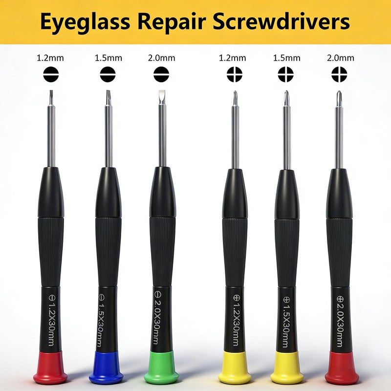 PFDHQS Eyeglass Repair Kit - 24 Types of Eyeglass Screw Size Glasses Repair Kit with Screws, Eyeglass Nose Pads, Eyeglass Screwdriver and Tweezer (24 Types Screws) - Image 4